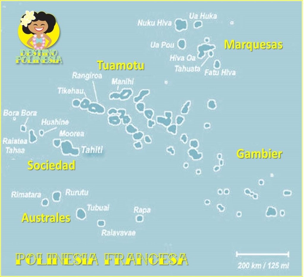 mapa islas Polinesia Francesa
